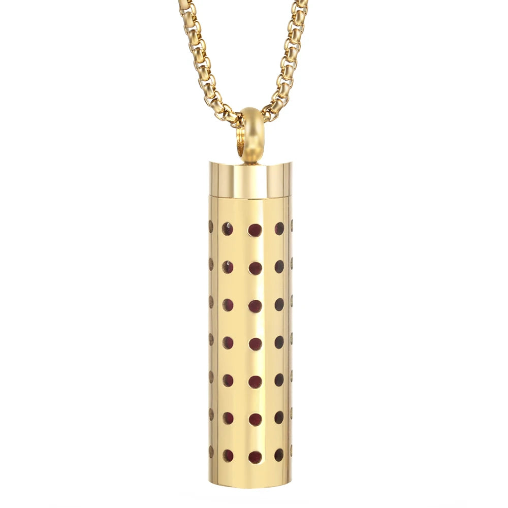 Golden Aromatherapy Necklace Diffuser Pendant Stainless Steel Locket Aroma Perfume Oils Essential Oil Diffuser Pendant Necklace